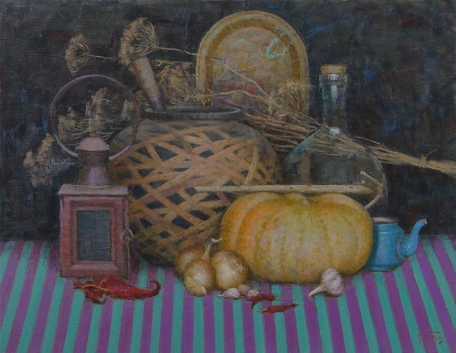 Painting for sale online - On a striped tablecloth