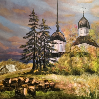 Painting for sale online - Church landscape