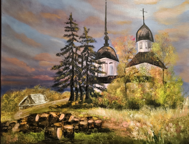 Painting for sale online - Church landscape