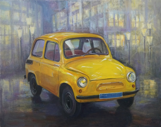 Painting for sale online - Yellow Zaporozhets