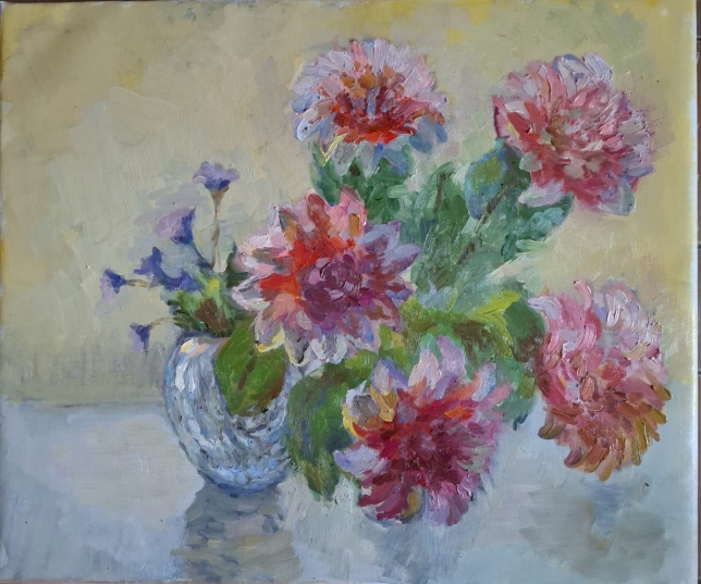 Painting for sale online - Dahlias