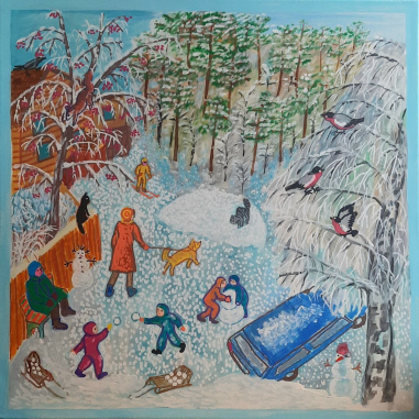 Painting for sale online - Winter Courtyard