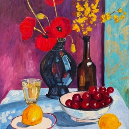 Painting for sale online - Still life with poppies