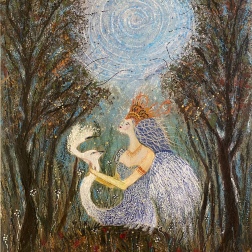 Painting for sale online - Woman bird