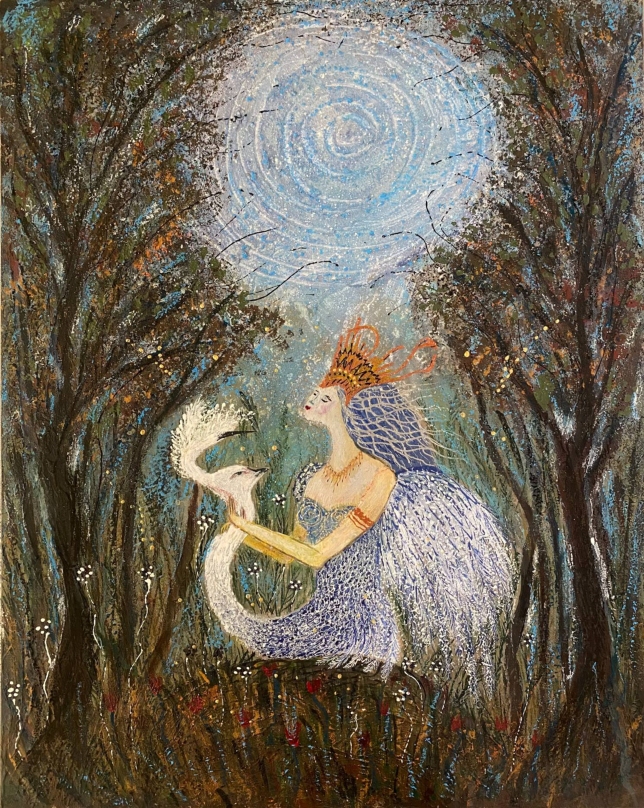 Painting for sale online - Woman bird