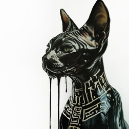 Painting for sale online - Black Cat