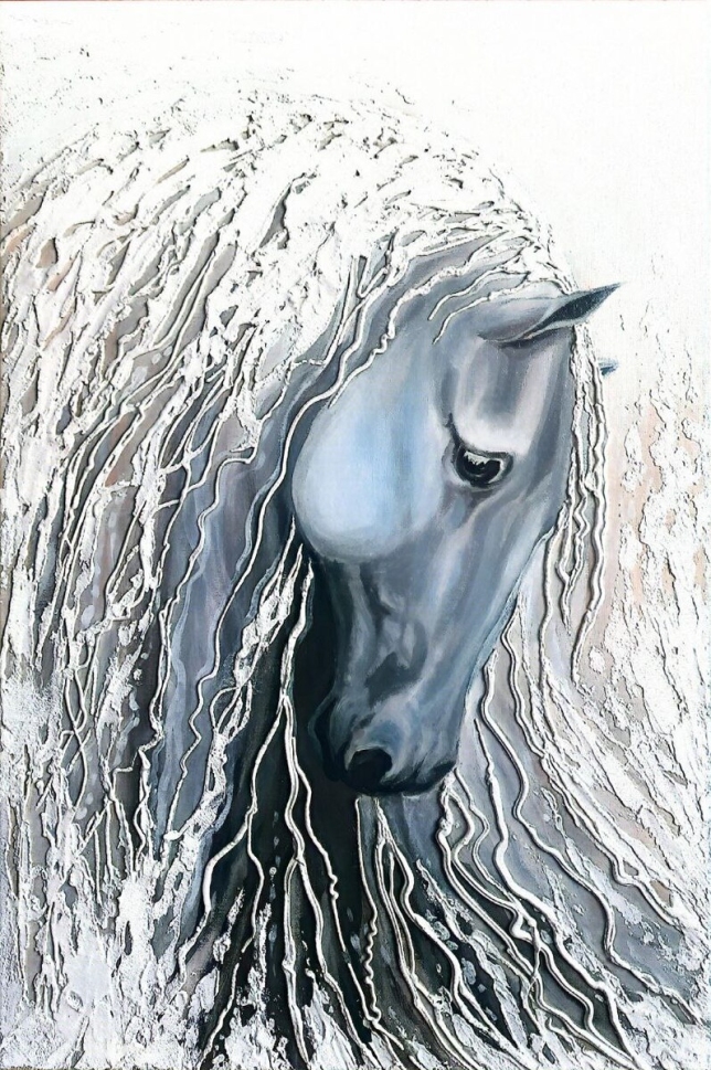 Painting for sale online - Spirit, a horse in light colors
