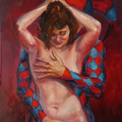 Painting for sale online - Harlequin and Columbine