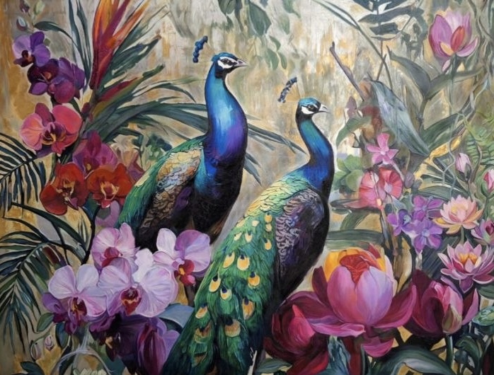 Peacocks in the Garden of Eden